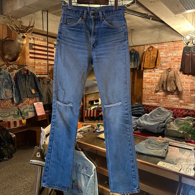 90s USA 빈티지 리바이스 517 오렌지탭 부츠컷 데님 팬츠