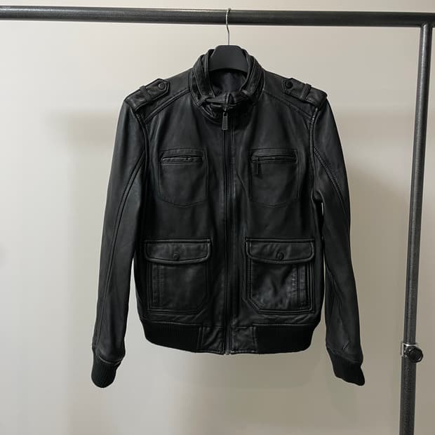 (100) Hendrix 양가죽 봄버 블루종 자켓