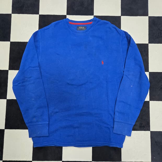 M 폴로랄프로렌 와플티셔츠 블루 하자