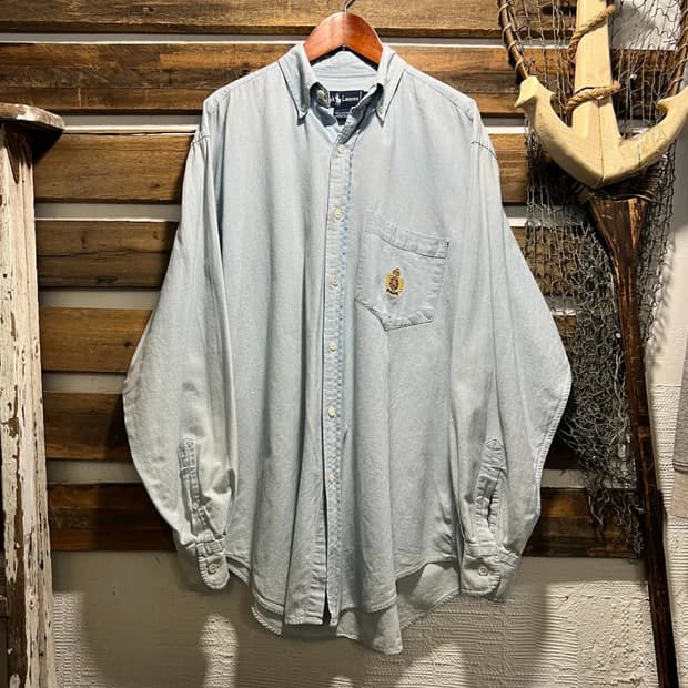 [M]90's 폴로 랄프로렌 우먼스 프레피 샴브레이 셔츠