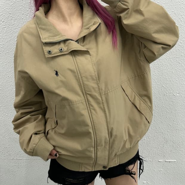 폴로 랄프로렌 90's 네이비포니 베이지 자켓 105