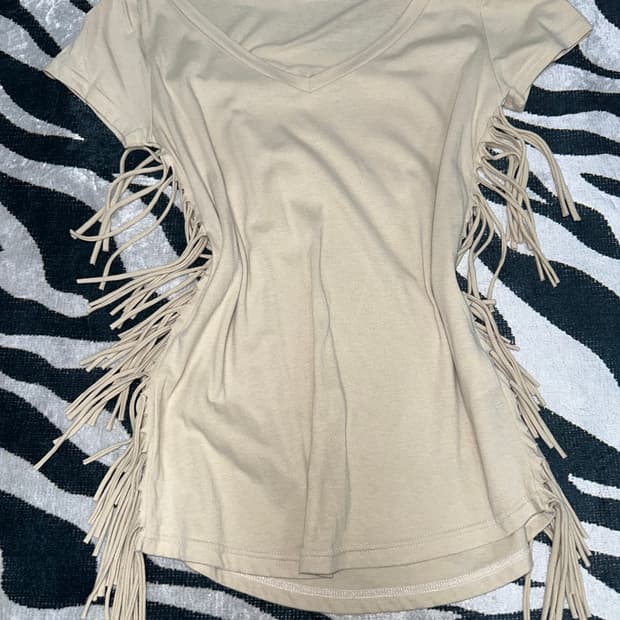 일본빈티지 테슬 디테일 반팔 그런지페어리 오네갸루 파우닝133