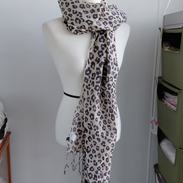 [일본빈티지] 레오파드 패턴 롱 스카프 갸루머플러