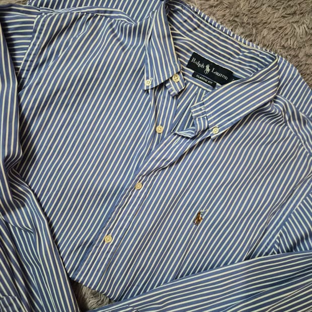 (2XL) 폴로 랄프로렌 클래식 오버핏 스트라이프 셔츠