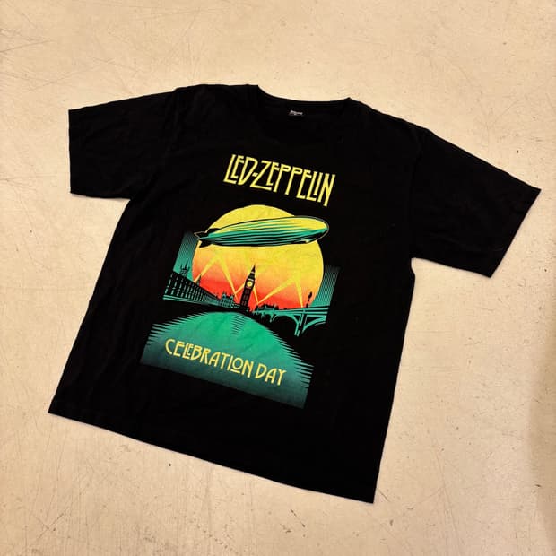 빈티지 레드 제플린 빅로고 반팔티