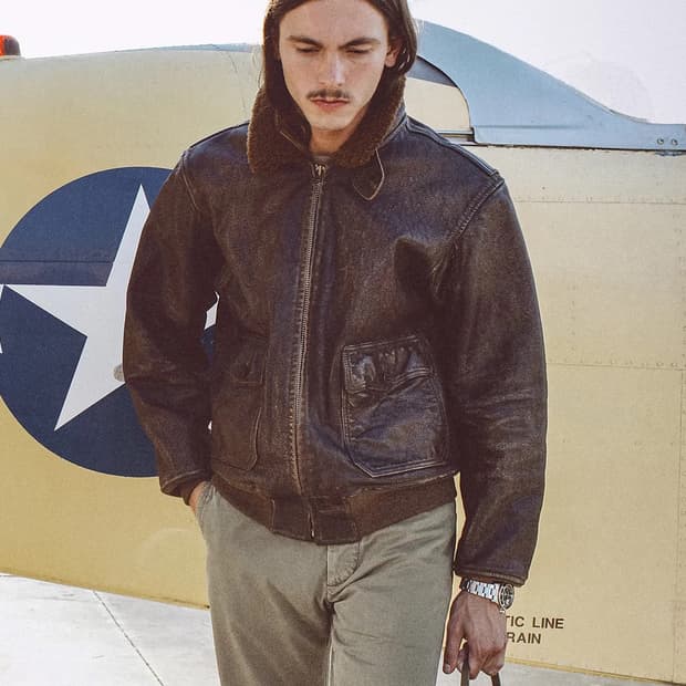 RRL Leather FLIGHT JACKET L Size