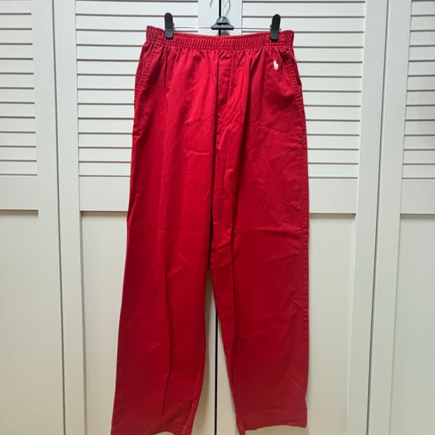 폴로 랄프 로렌 포니 로고 자수 드로스트링 팬츠 