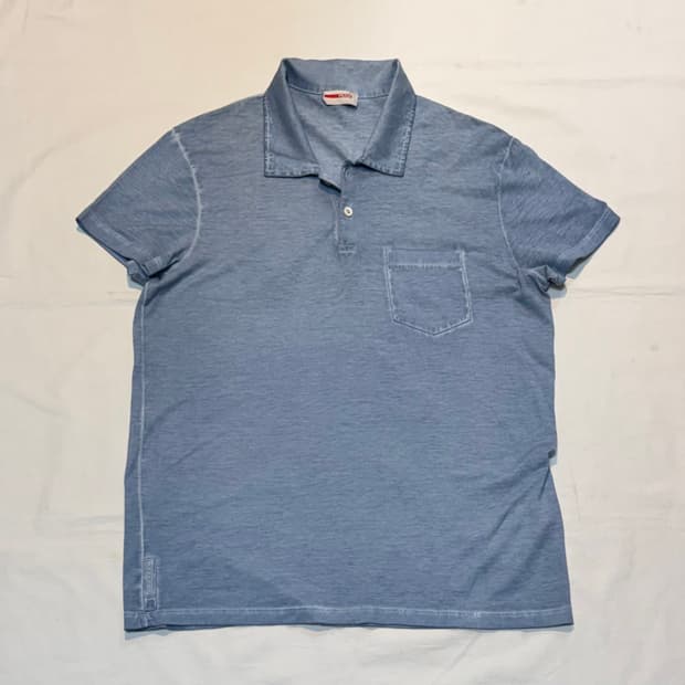 프라다 10FW 아카이브 가먼트 다이드 카라티 스카이블루