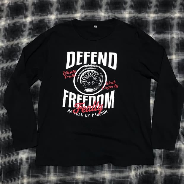 재팬 빈티지 defend freedom 나염 롱슬리브 블랙