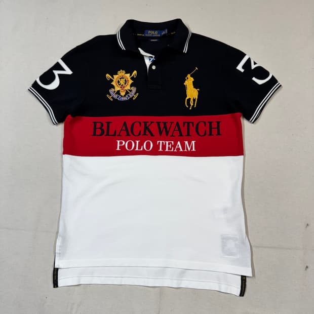 M) 폴로 랄프로렌 블랙와치 골드 빅포니 반팔 카라티