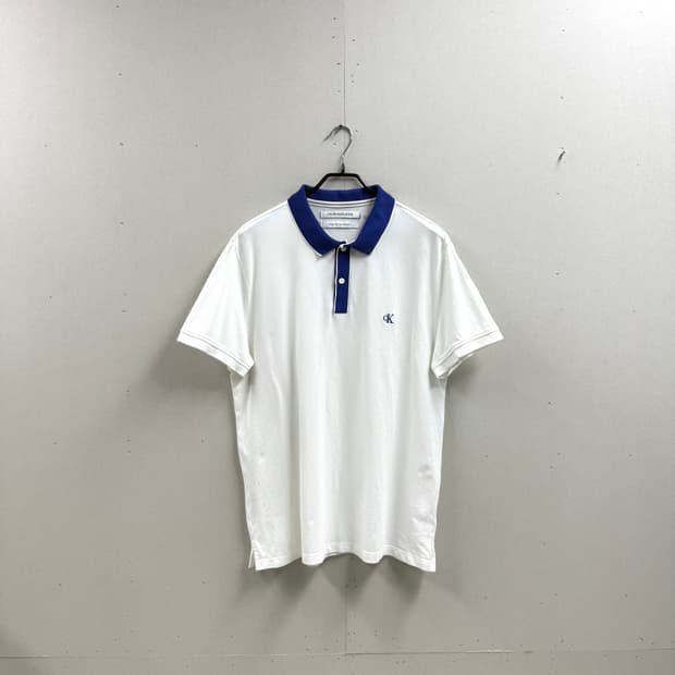 남성 XL / CK 캘빈클라인 반팔 카라티셔츠 화이트 블루
