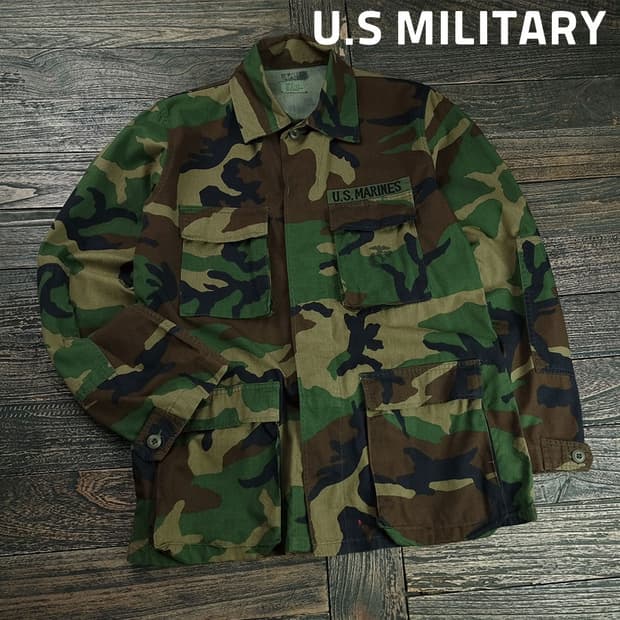 [미군빈티지]80'S U.S 마린 우드랜드 카모 BDU 자켓 M19379