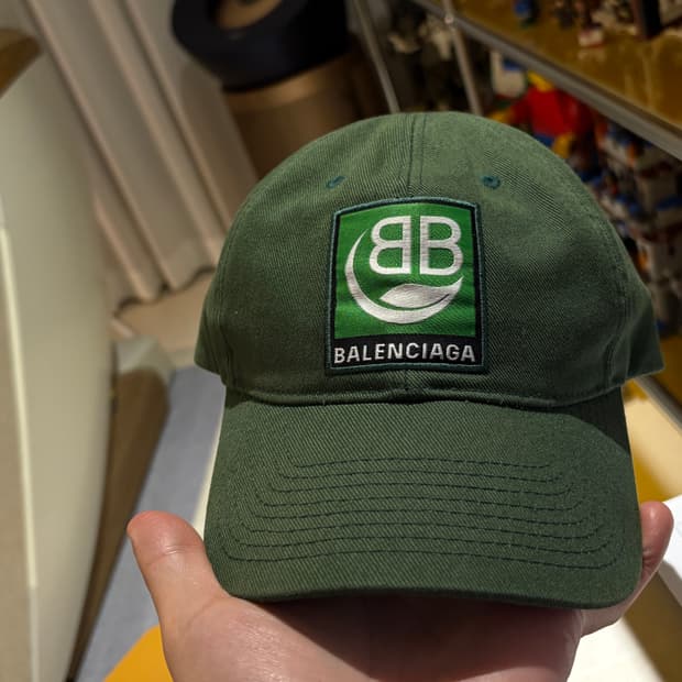 발렌시아가 bb 그린 로고 볼캡