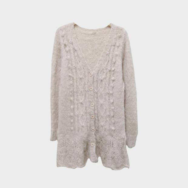 레스트로즈 러블리 로걀 라떼 롱 가디건 62707