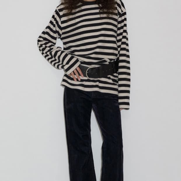 오버듀플레어 벨벳 부츠컷 데님 네이비S