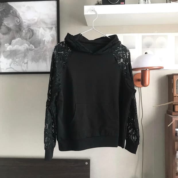 도요샛 빈티지 레이스 후드탑