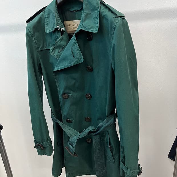 100) 버버리 모스그린 코튼 트렌치코트 