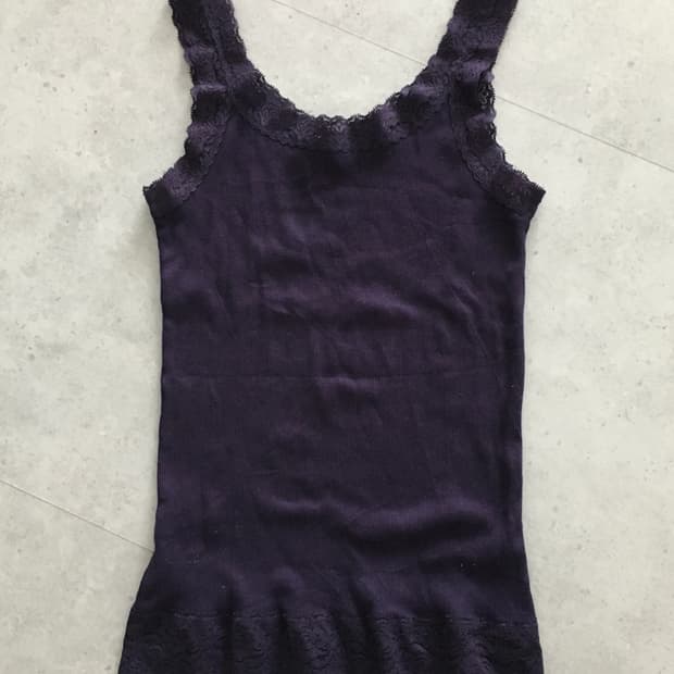Japanese vintage purple lace sleeveless