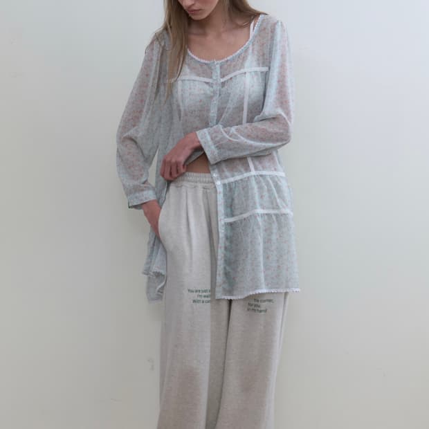 노컨텐츠 원피스338. Sheer Flower Dress _ Mint