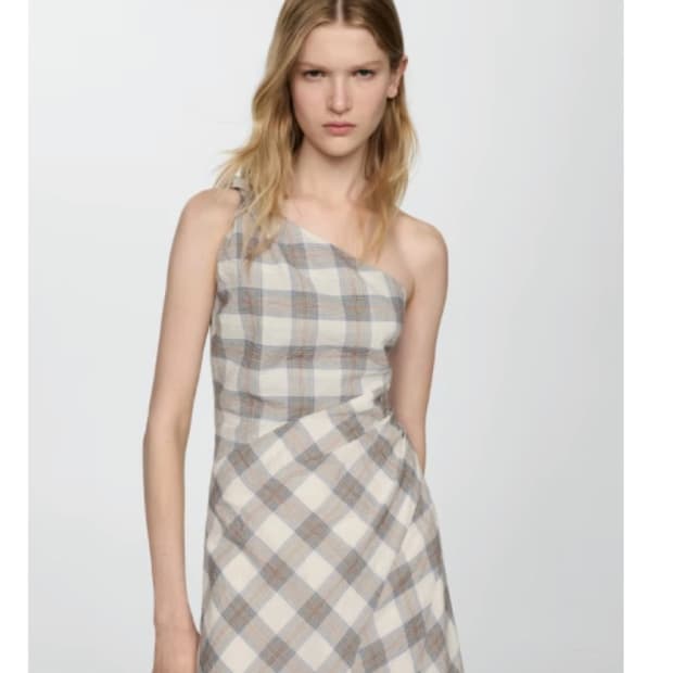 망고 mng 체크 원피스 (미착용 세탁)