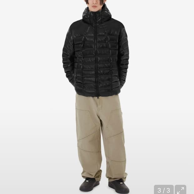 오와이 CURVED ZIPPER LIGHTWEIGHT PUFFER JAC