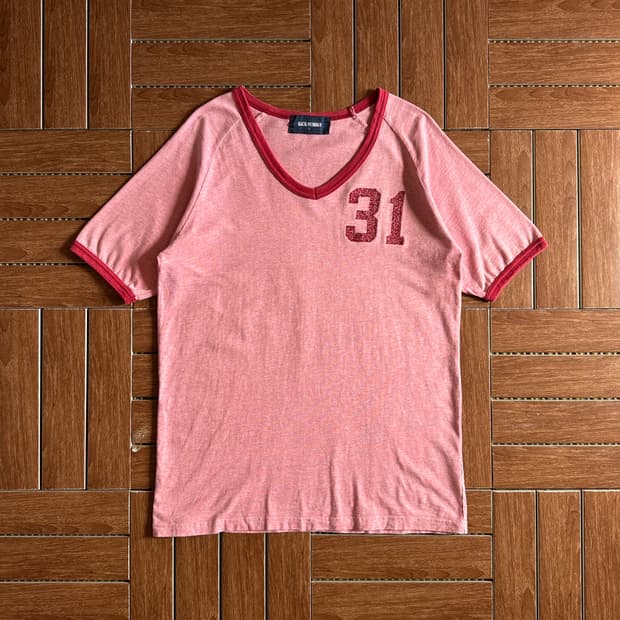 Back Number cotton ringer 1/2 tee