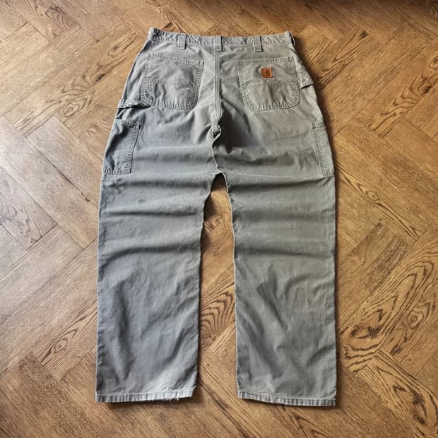 [35]칼하트USA 더티워싱 FAT 라이트캔버스 싱글니 워크 팬츠