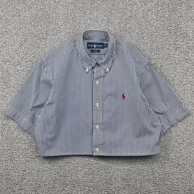 폴로랄프로렌 스트라이프 반팔 셔츠 크롭커스텀 ( M ) / 11810
