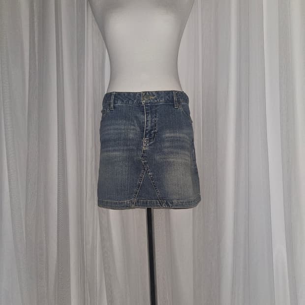 y2k 오네갸루 2000s 빈티지 데님 포켓 미니스커트