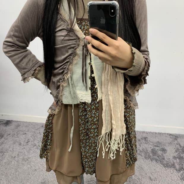 재패니즈 페이즈리 슬리브리스 원피스