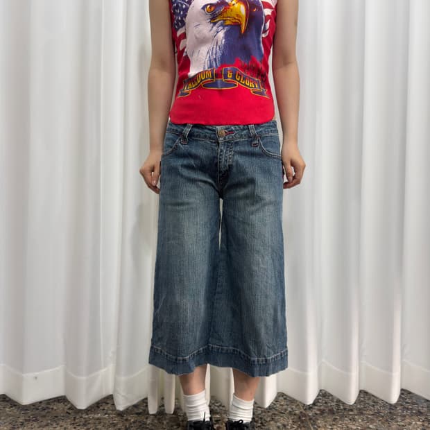 denim half pants