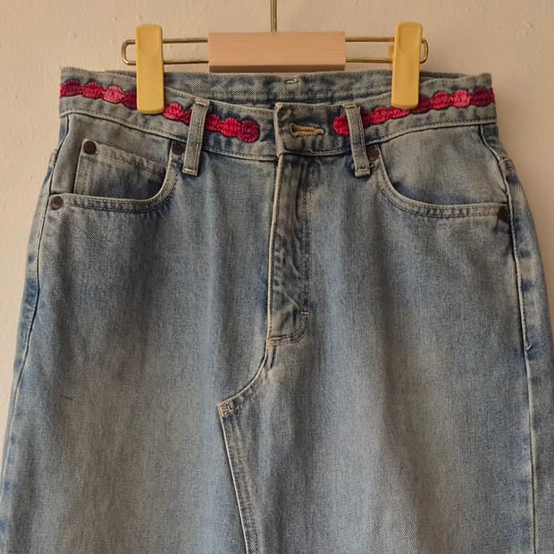 LEE 일본수입 여성 연청데님롱스커트 M사이즈