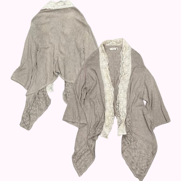 lace drape crochet mori cardigan