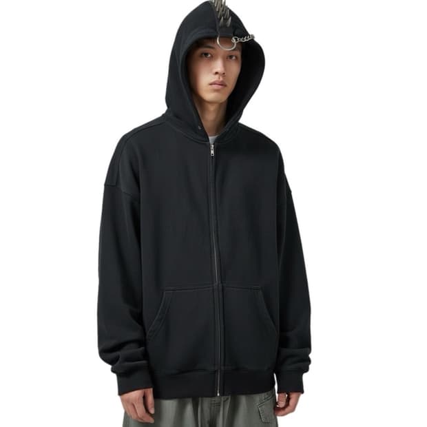 웰던 24ss 펑키 pvc 스파이크 모호크후디 집업