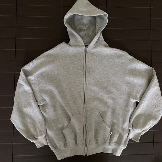 (XXL) 90s 빈티지 러셀 후드집업 그레이