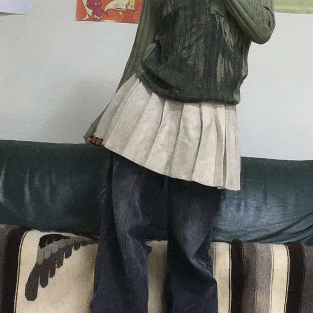 투티/0163 플리츠 니트 스커트 레이어드 러블리