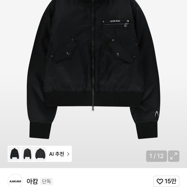 High-Neck Bomber Jacket (Black)