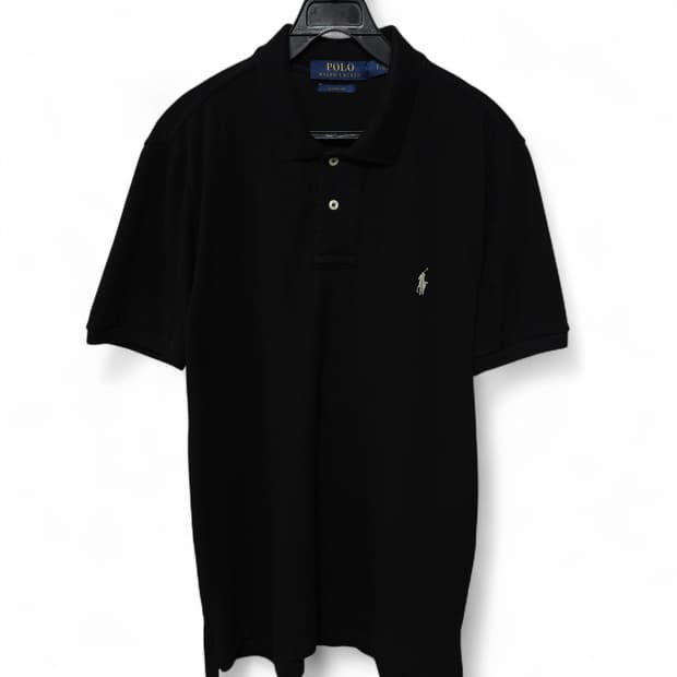 POLO 폴로 클래식핏 블랙 반팔 카라티 100