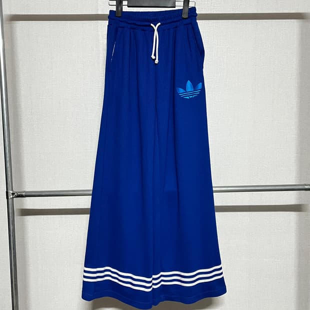 아디다스 블루 와이드 트레이닝 팬츠 S