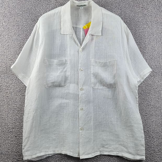 체스클럽 화이트 모시 반팔 셔츠 ( XL ) / 12871