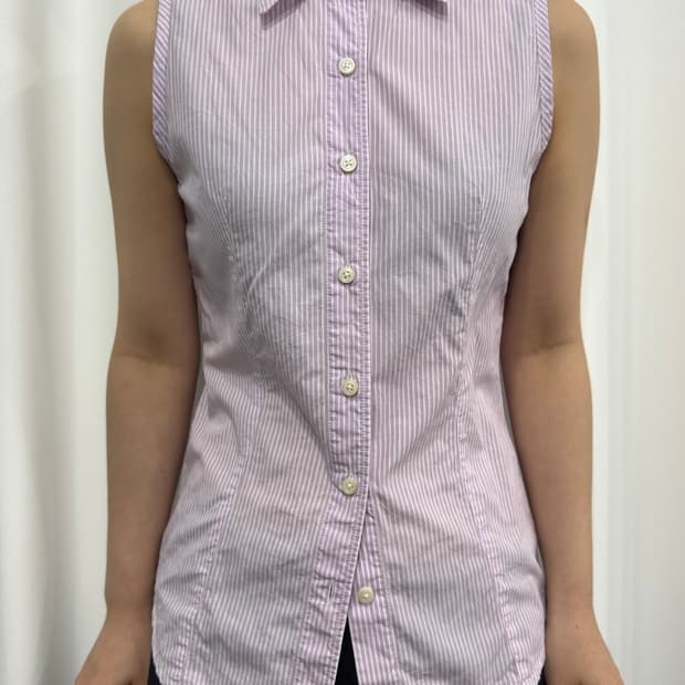 stripe sleeveless shirt