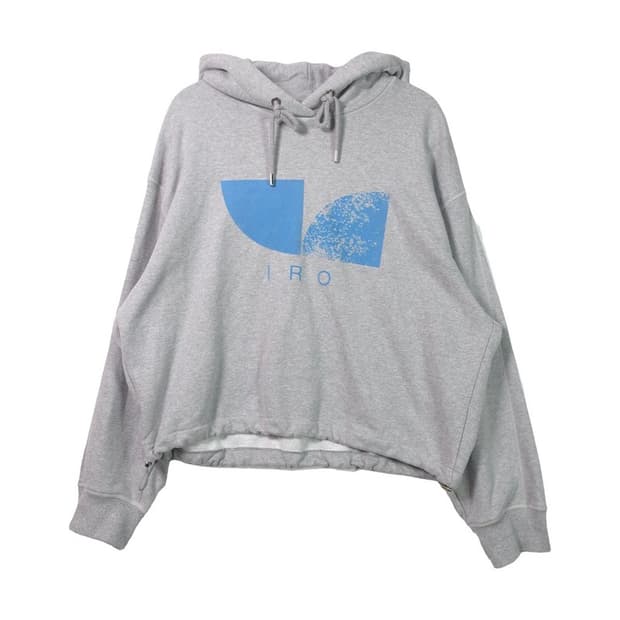 IRO 이로 파리 로고 프린팅 크롭 후드티 그레이 M