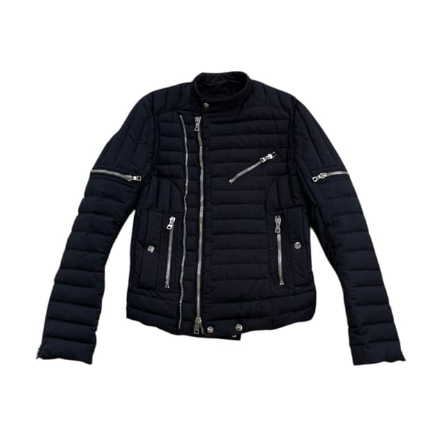 발망 퀼티드 멀티지퍼 바이커 다운 자켓