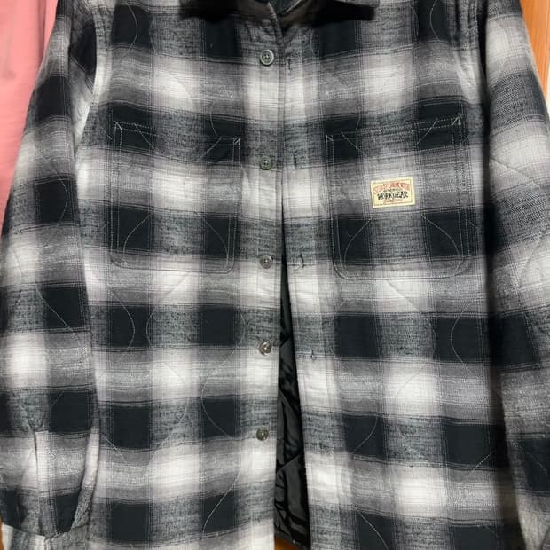 스투시 25FW 25AW 퀄티드 플레이드 셔츠 자켓 그레이