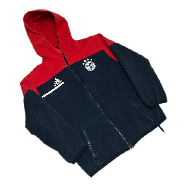 아디다스 바이에른 뮌헨 블랙 레드 후드집업