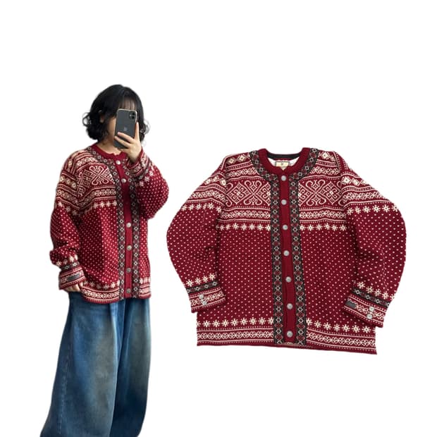 데일오브노르웨이 노르딕 울 니트 가디건 