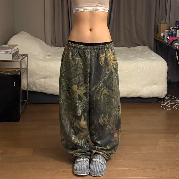 모시오크 리얼트리 와이드 트레이닝 팬츠 기모