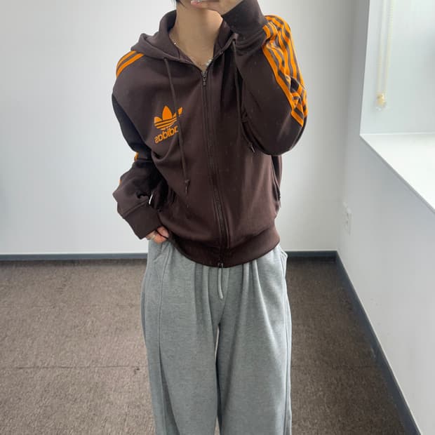 Adidas 아디다스 파이어로고 오렌지 브라운 져지