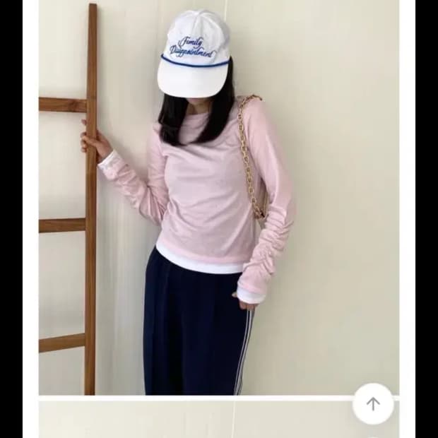 레이어드 소매셔링 롱슬리브 긴팔 티셔츠 발레코어 비스너그