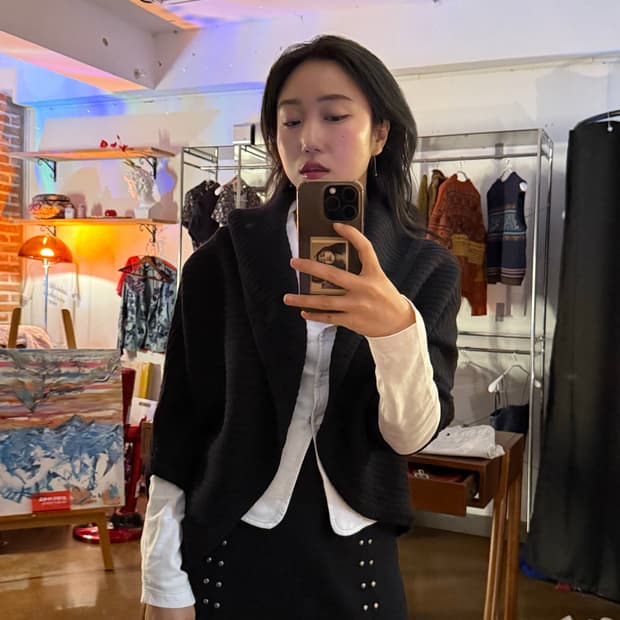 Fabiana Filippi 블랙 숄 가디건 S